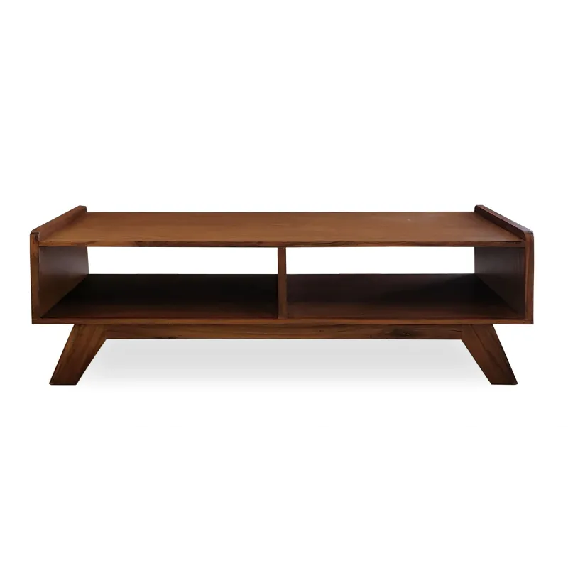Modern Rectangular Coffee Table with Open Shelving