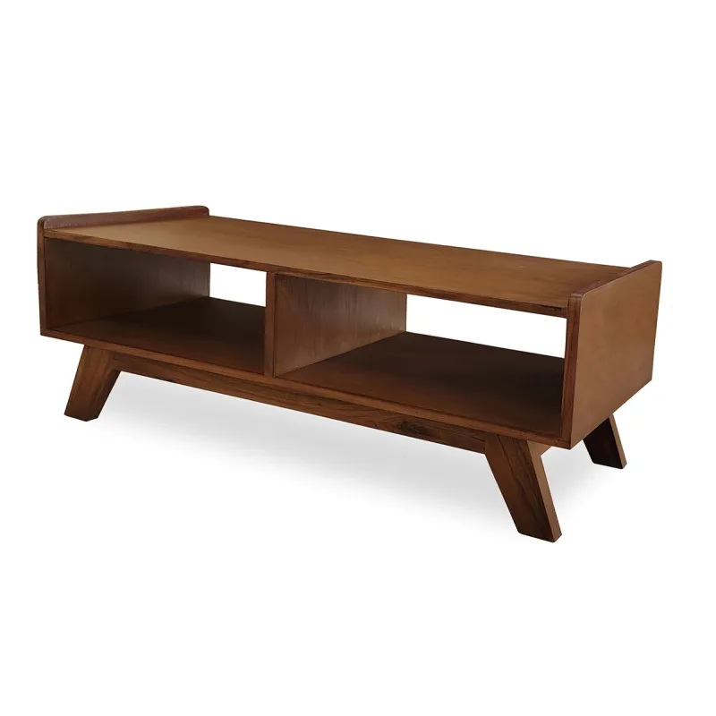 Modern Rectangular Coffee Table with Open Shelving