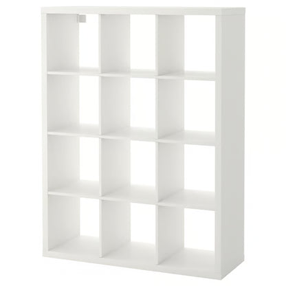 White 16-Cube Storage Shelf Bookcase