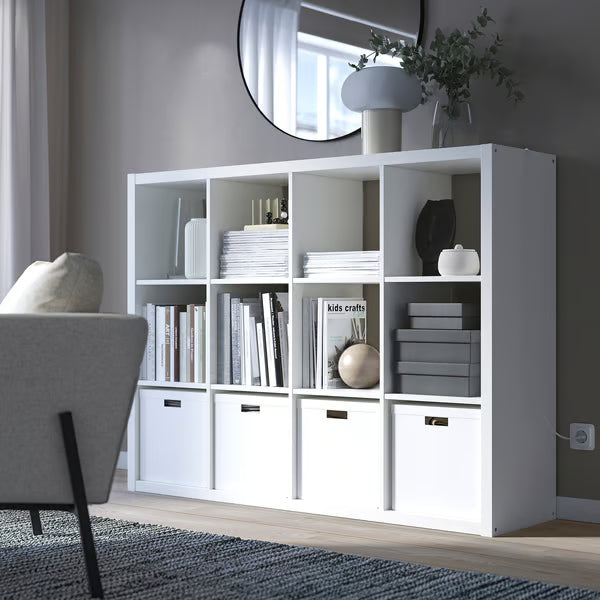 White 16-Cube Storage Shelf Bookcase