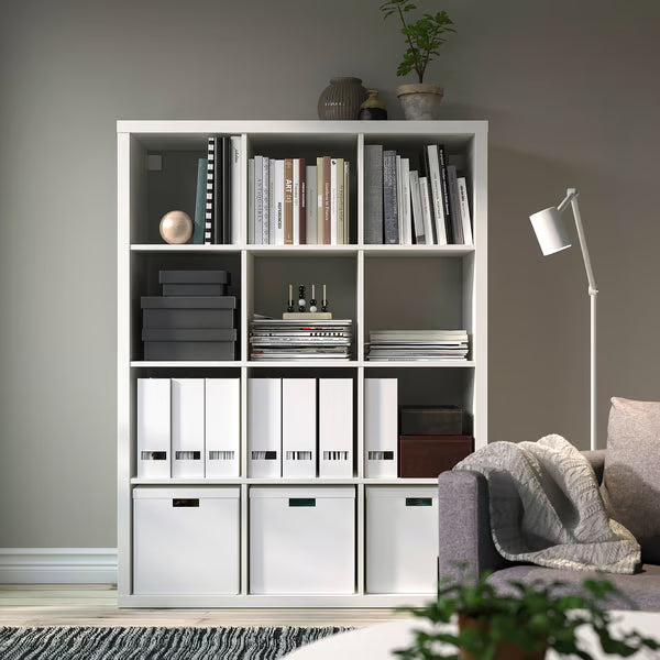 White 16-Cube Storage Shelf Bookcase