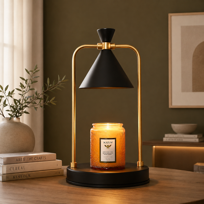 GoFurnitureHub Adjustable Candle Warmer Lamp with Timer – Black