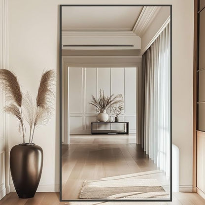 GoFurnitureHub 82" × 44" Extra-Large Full-Length Floor Mirror with Black Aluminum Frame