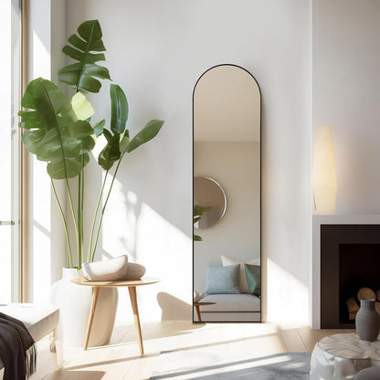 GoFurnitureHub 59" × 16" Arched Full-Length Floor Mirror Slim Vertical Body Mirror for Bedroom, Dressing Room, Hallway & Home Décor