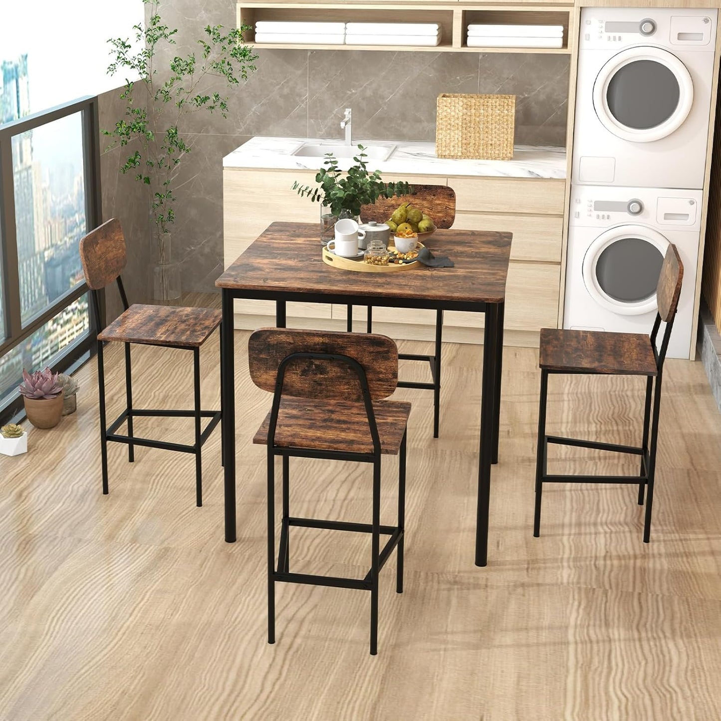 GoFurnitureHub | Counter Height Dining Sets – Industrial Style, 5-Piece & More