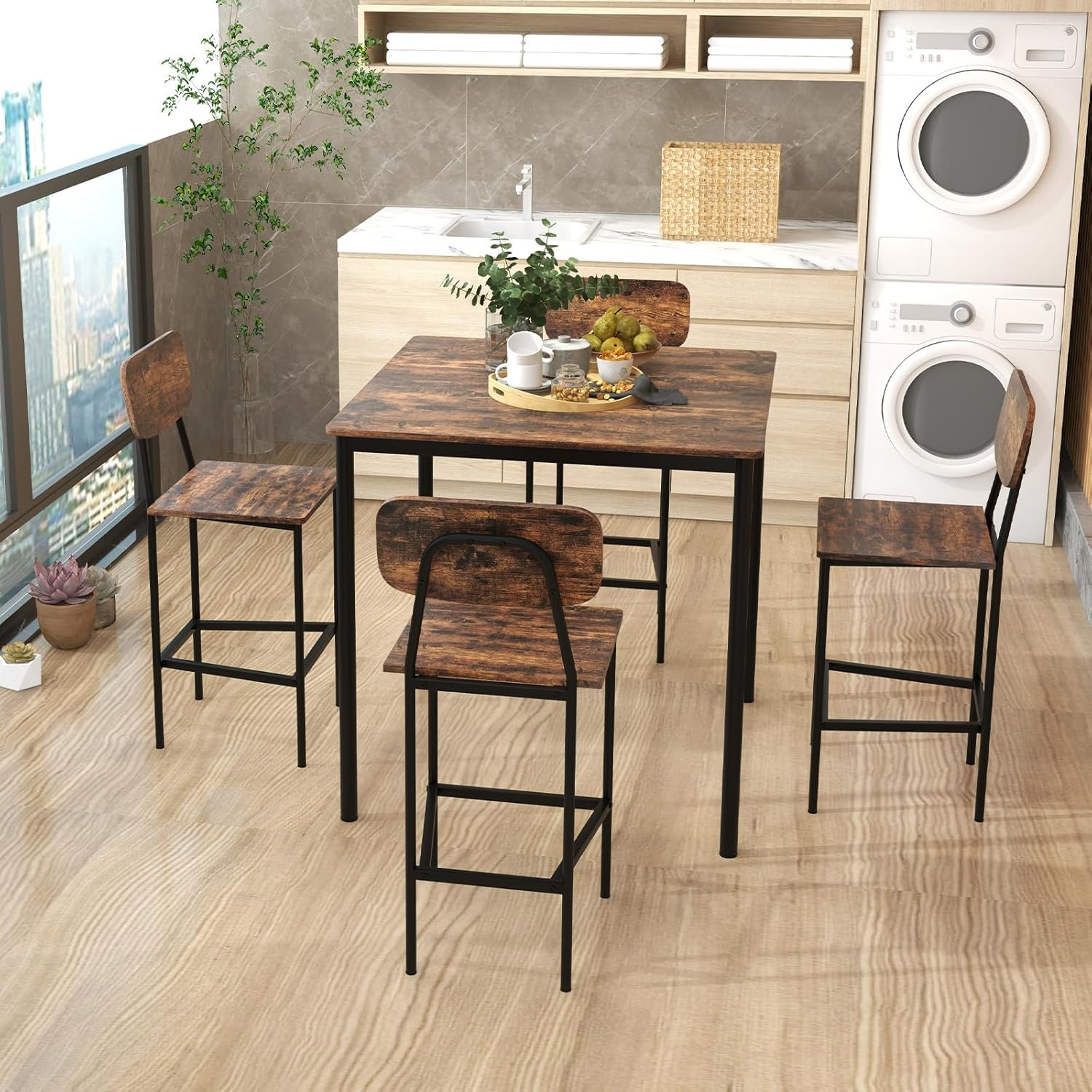 GoFurnitureHub | Counter Height Dining Sets – Industrial Style, 5-Piece & More