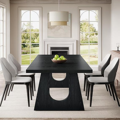 Modern Black Wood Dining Table