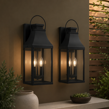 GoFurnitureHub Outdoor Wall Sconce Lanterns – Set of 2